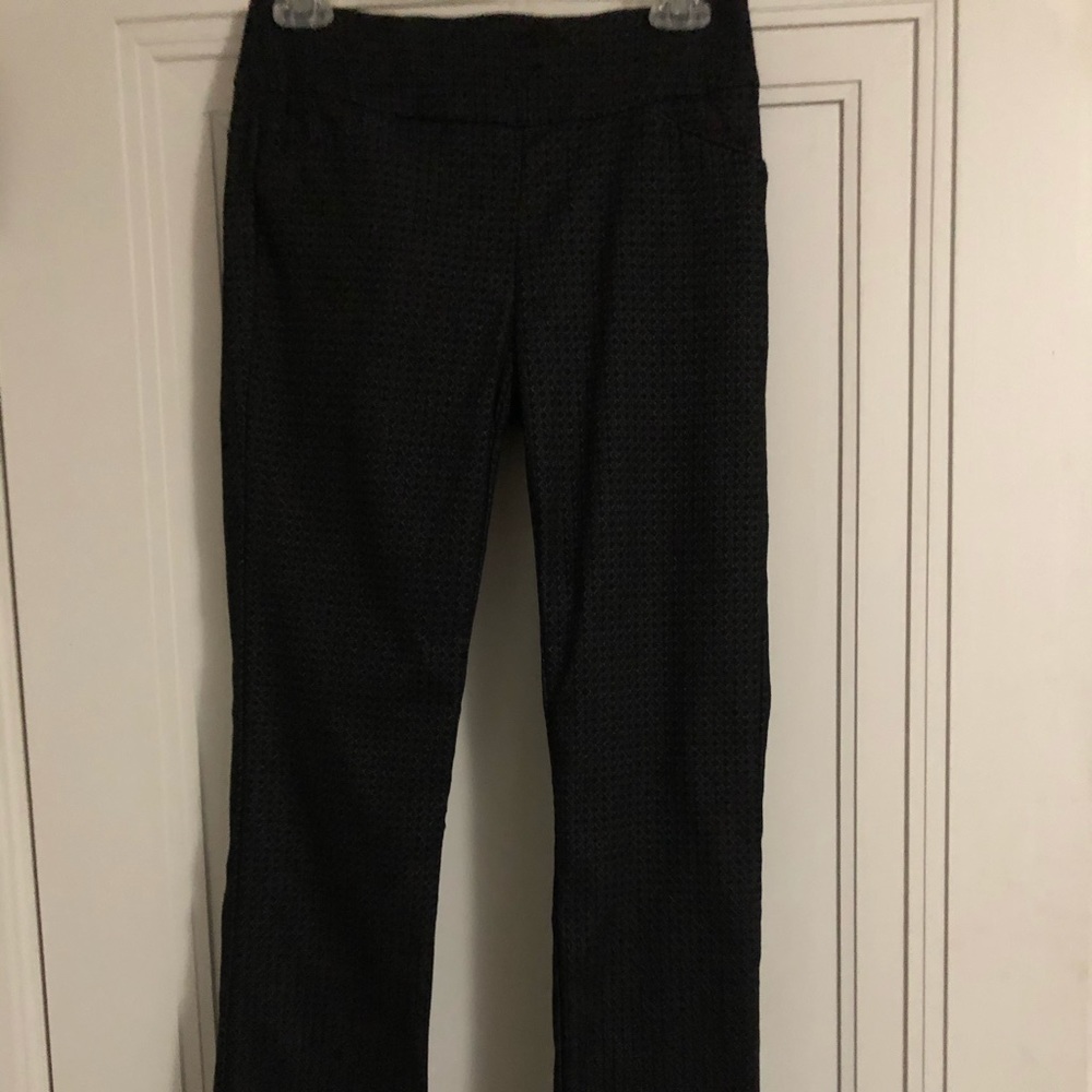 Christopher & Banks Black Pattern Slim-Fit pants